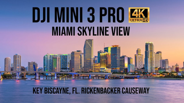 DJI Mini 3 Pro 4K | Miami Skyline View | Key Biscayne, FL. Rickenbacker Causeway 🌇 🚁